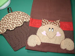 Gingerbread towel and pot holder