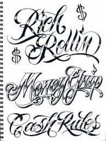 Gangster Flash Tattoo Lettering - Best Tattoo Ideas