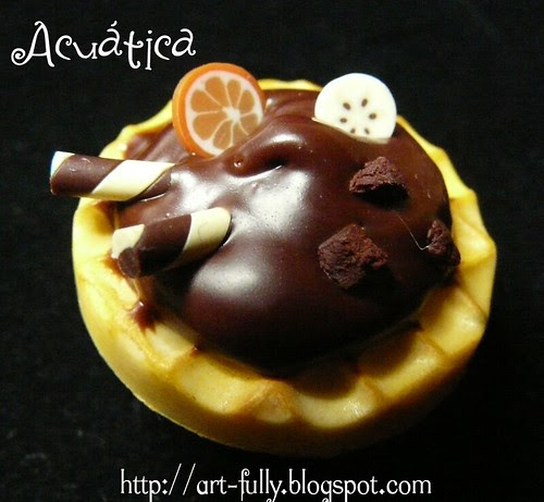 Gofre chocolate, naranja y plátano