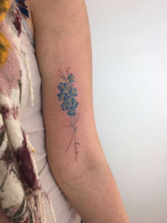 25 Lovely Forget Me Not Flower Tattoo Designs Entertainmentmesh Get Free Tattoo Design Ideas