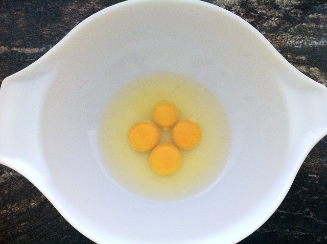 4 Eggs in Large Mixing Bowl