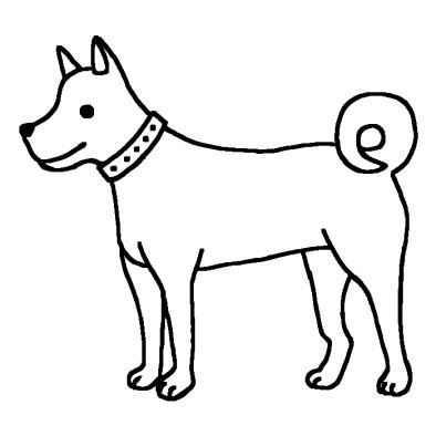 最高の動物画像 最高の簡単 犬 イラスト 白黒