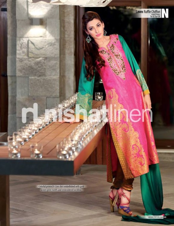 Nisha-New-Eid-Lawn-Summer-Lawn-Prints-Suits-Latest-Collection-2014-by-Nishat-Linen-Clothes-12 Nisha-New-Eid-Lawn-Summer-Lawn-Prints-Suits-Latest-Collection-2013-by-Nishat-Linen-12