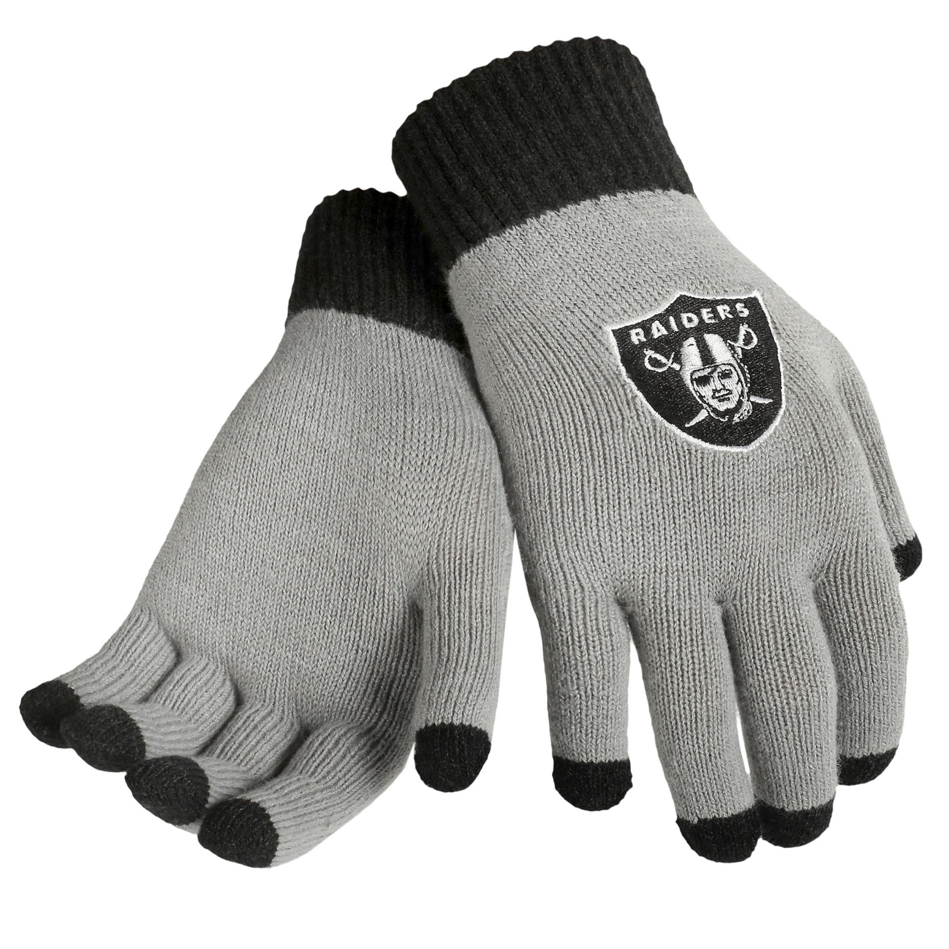 NFL Mens Knit Texting Gloves Oakland Raiders NFL Mens Knit Texting Gloves Oakland Raiders