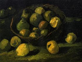 Todavía vida con la cesta de manzanas, Vincent van Gogh
