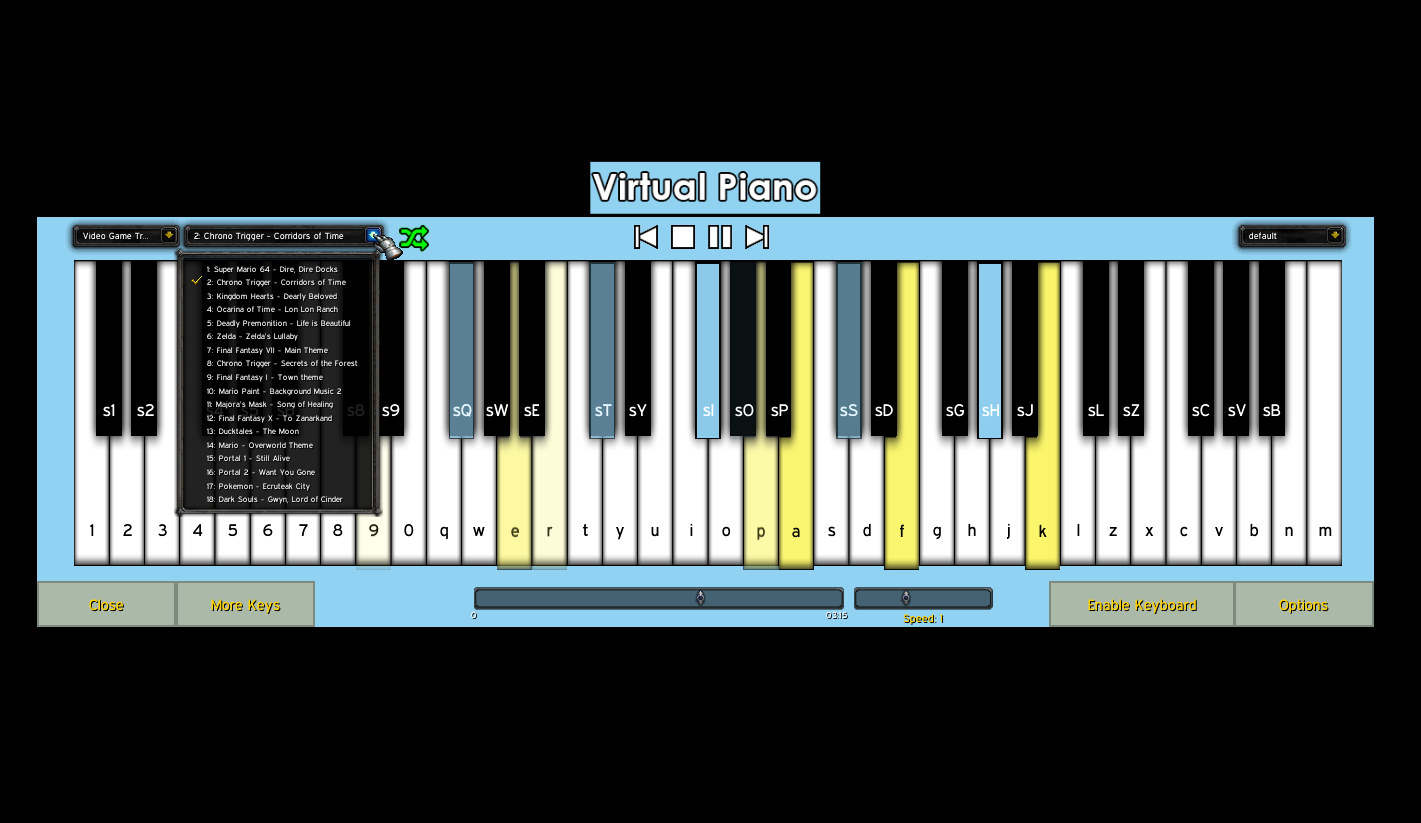 Roblox Virtual Piano Sheets