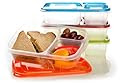 EasyLunchboxes 3-compartment Bento Lunch Box Containers "Classic" (Set of 4). BPA-free. Easy-open Lids (Not Leakproof). For Kids and Adults. Work or School Lunches