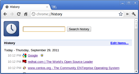 chrome history