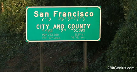 San Francisco road sign, accessible to all...