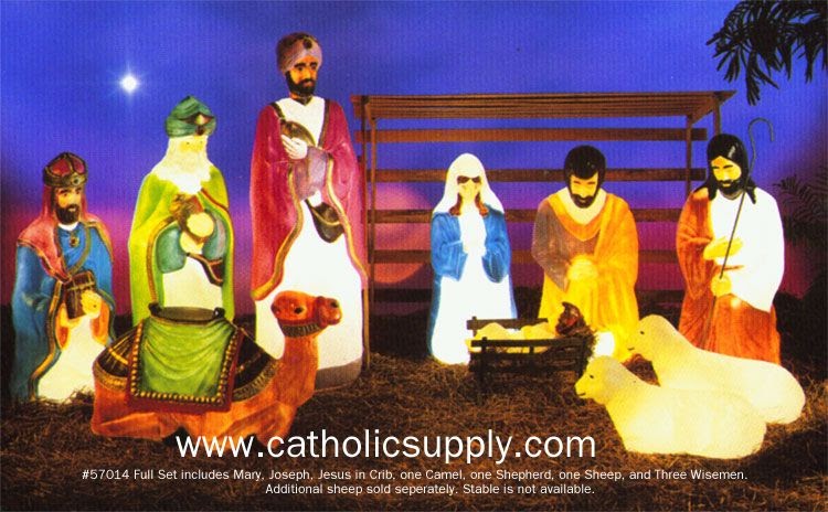 light up plastic nativity