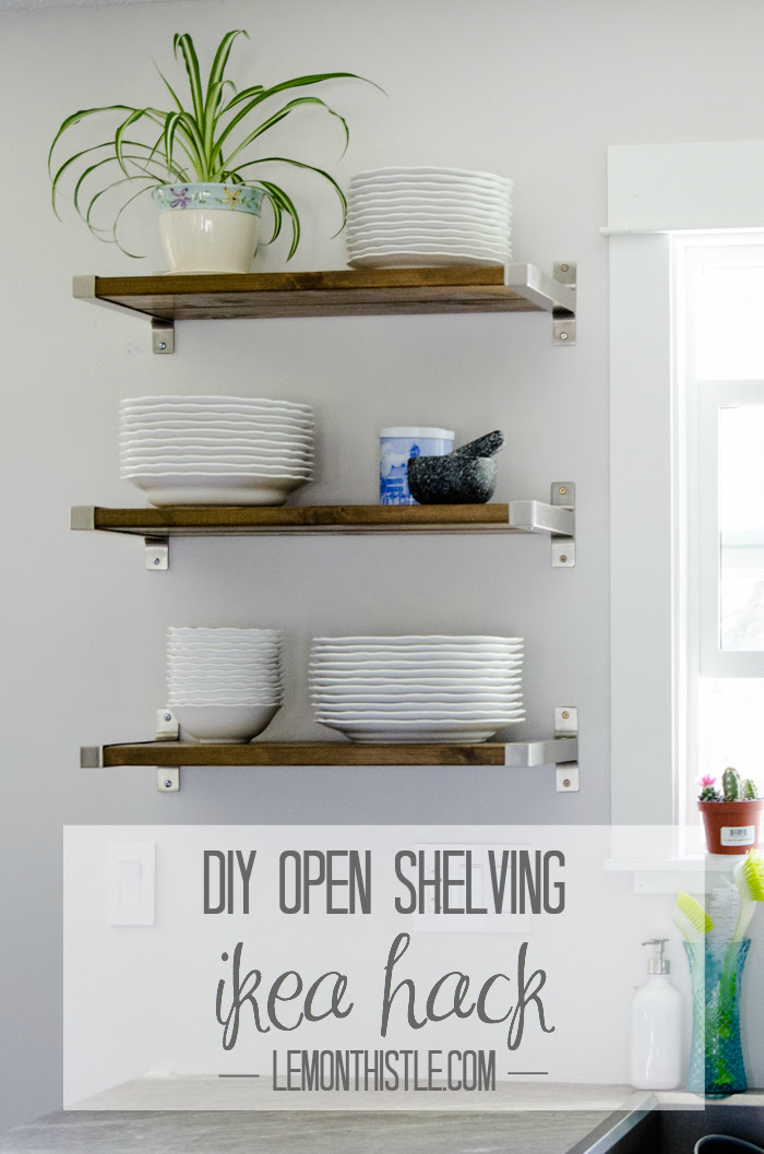 DIY Open Shelving - Ikea hack - lemonthistle.com