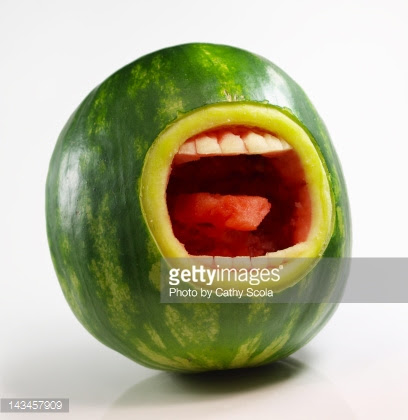 watermelon with mouth