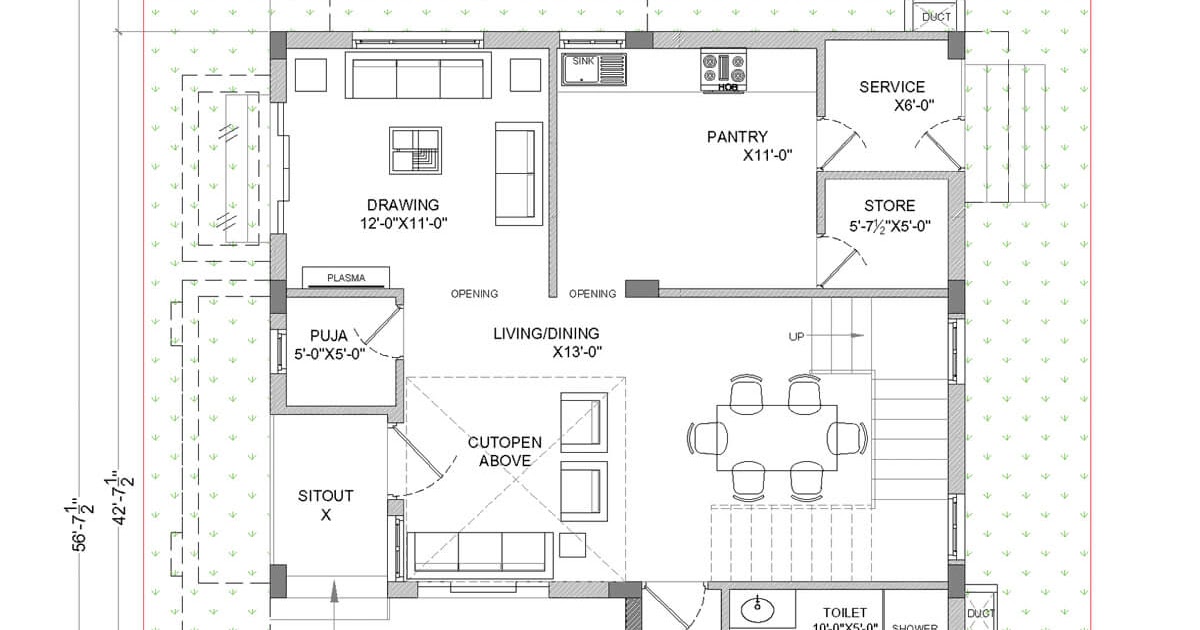 House Plan X 50 Sq Ft West Facing