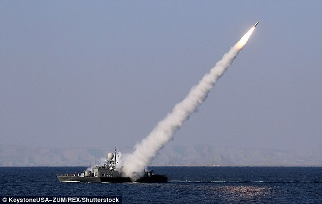 Iranian navy boat conducts Naval Exercises in the Sea of Oman, Iran, on January 1, 2012