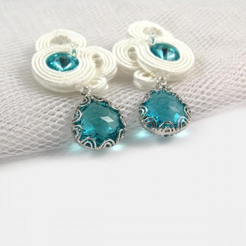 Kolczyki ślubne soutache Kolczyki ślubne soutache