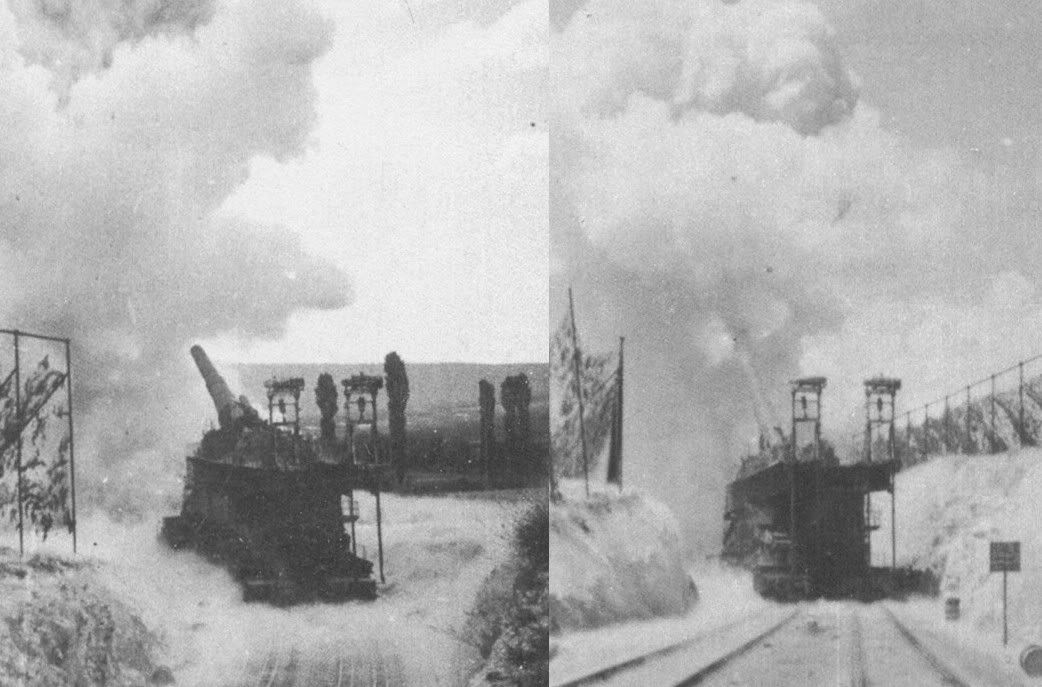 Cañón ferroviario Dora Schwerer Gustav railway gun Sebastopol