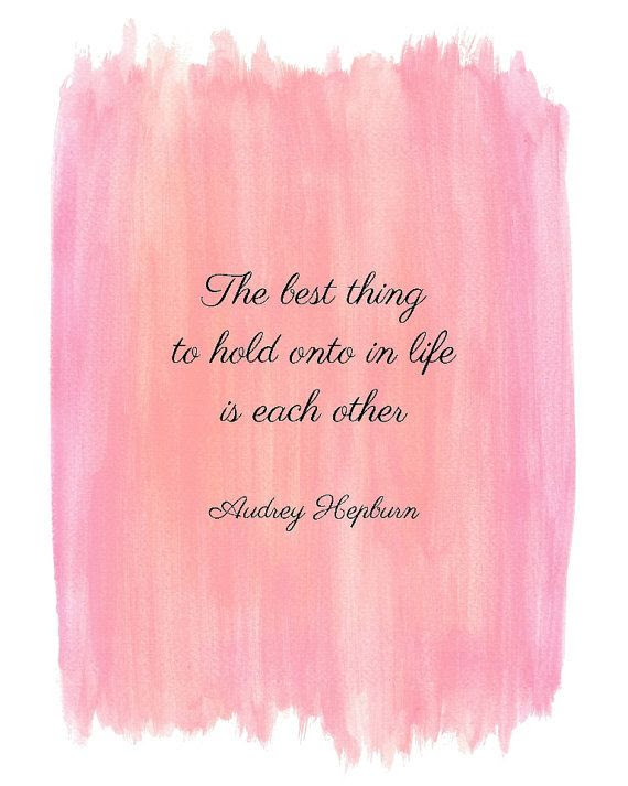 Audrey Hepburn inspirational quote art #watercolor #pink #print