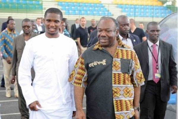 Image result for images of Samuel Eto'o and Ali Bongo