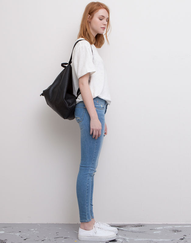 Pull&Bear - mujer - jeans - jeans skinny efecto push up - azul delavado - 09685311-I2015