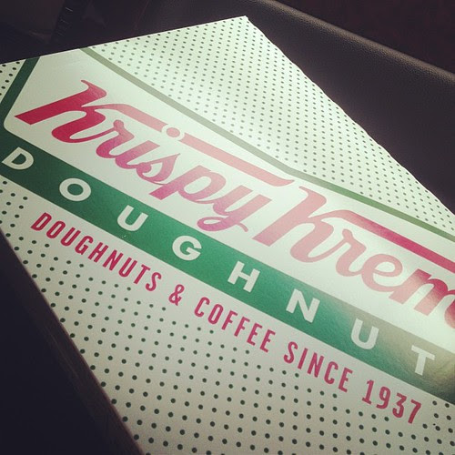 The Hubster knows how to make this Pregnant Momma happy! #pregnancycraving #babybump #krispykreme