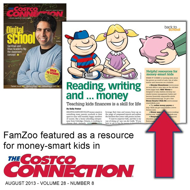 FamZoo Featured in August 2013 Costco Connection