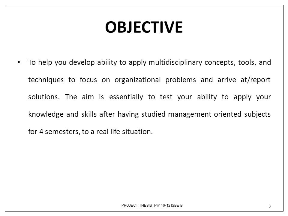 thesis objective sample