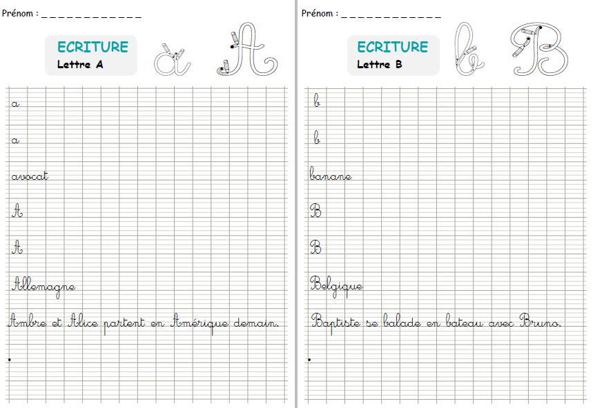 Fichier D'écriture Ce1 Ce2 à Imprimer Cahier D'écriture Cp Gratuit À Imprimer - Maîtrise de la langue CP | Le