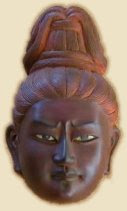 Mask, Modern Reproduction of Ashura face found at Kofuku-ji (Nara), photo courtesy www2.cyberoz.net/city/sanden Mask, Modern Reproduction of Ashura face found at Kofuku-ji (Nara), photo courtesy www2.cyberoz.net/city/sanden