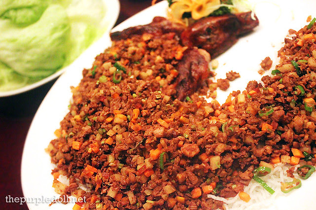 Minced Peking Duck with Lettuce Cups