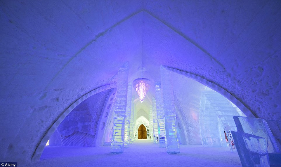 The Hotel de Glace on the outskirts of Quebec City in Canada provided the inspiration for Elsa's Ice Palace in Disney's Frozen