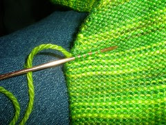 sock toe, weave in end, 2