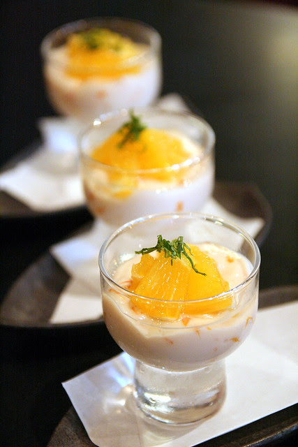 All the sets come with desserts - orange milk pudding for today