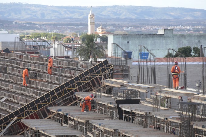 Obras da Arena Romeirão, em Juazeiro do Norte, alcançam 30% de execução