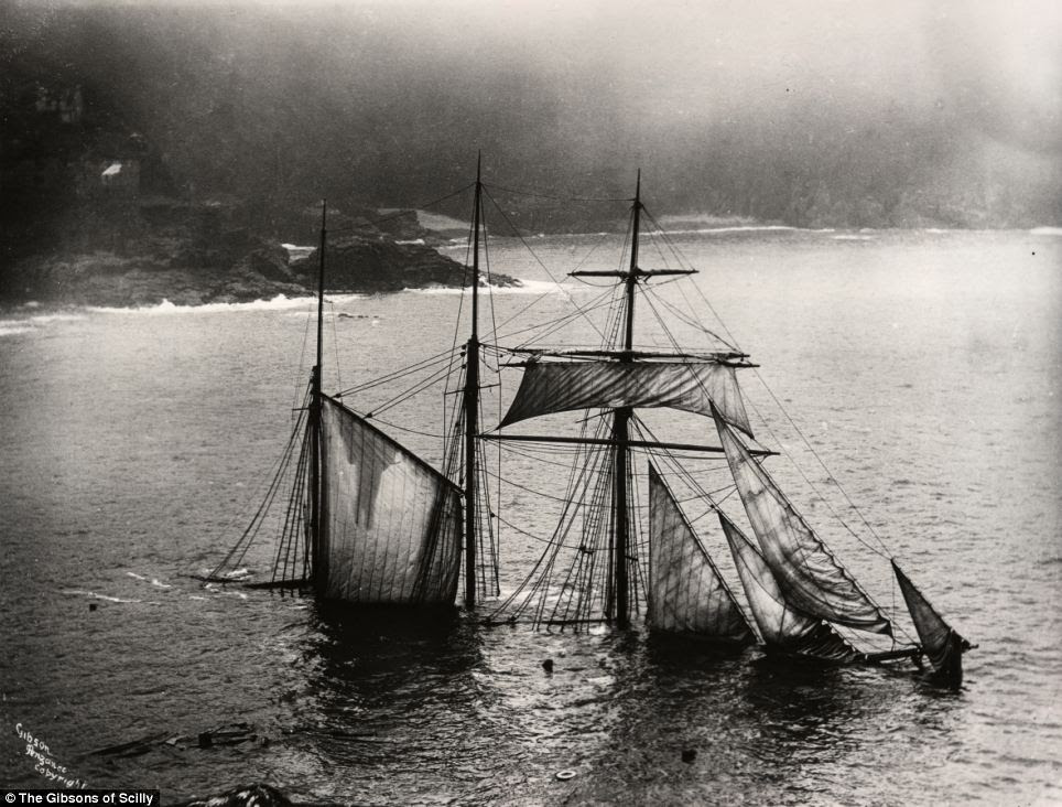 Lost: The Mildred was traveling from Newport to London when it got stuck in dense fog and hit rocks at Gurnards Head at midnight on the 6th April 1912.