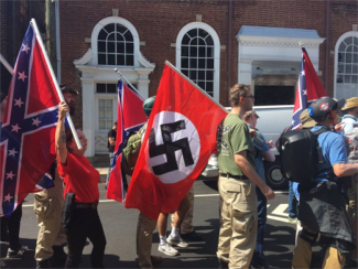 Flags at Charlottesville Demonstration Flags at Charlottesville demonstration