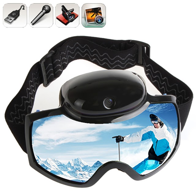 Igreeman Skiing Goggle Video Camera,Snowboarding Ergonomic Eyewear Action Camcorder Full-HD 1080P 120 Degree Wide Angle Double Glazing Anti-Fog UV Protection Lens Support 32GB MicroSD Memory
