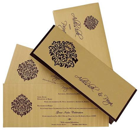 Indian Wedding Card In Brown And Golden With Cutout Design Indian Wedding Card In Brown And Golden With Cutout Design