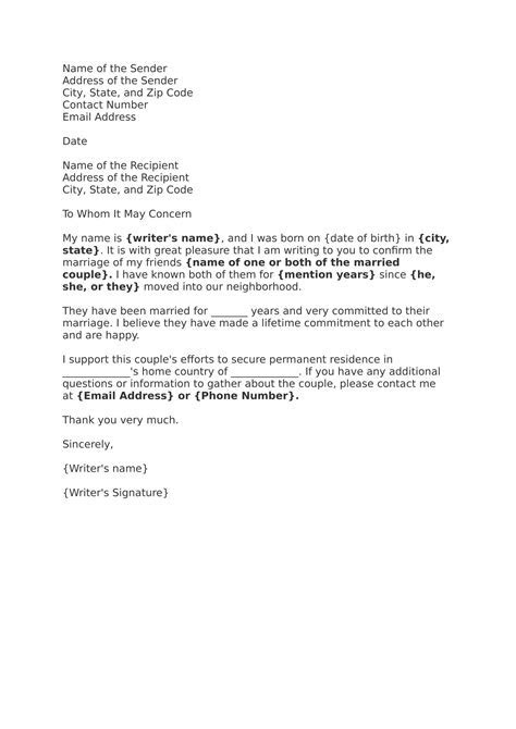 Marriage Reference Letter Sample, Example in Editable Marriage Reference Letter Sample, Example in Editable