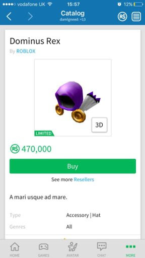 Roblox Dominus Rex Id