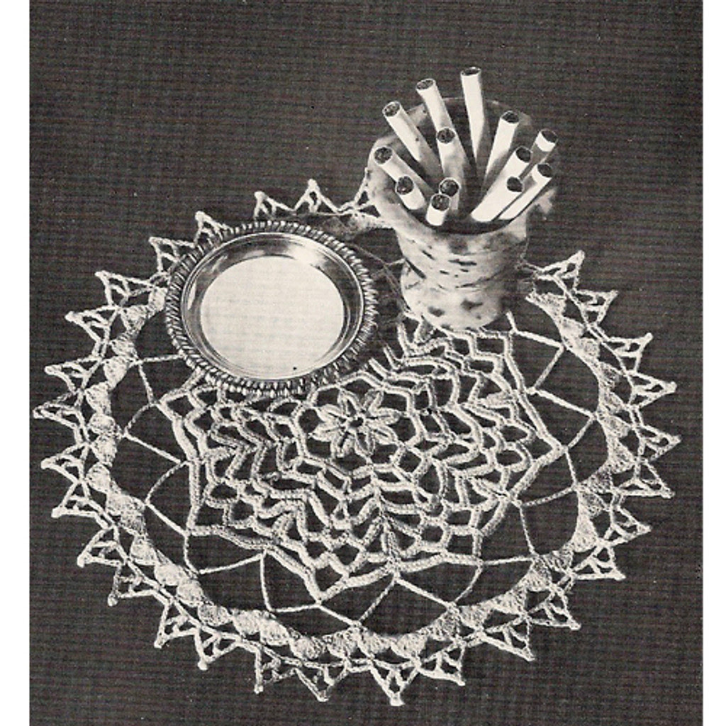 Vintage Crochet Doily Pattern, Forest Pool, Coats Clarks