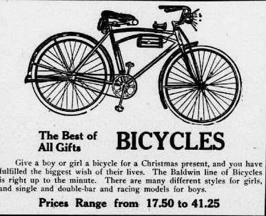 1922 Christmas Bike Ad (Detail)