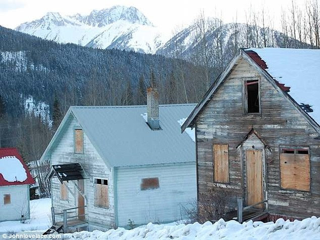 Ghost town: The abandoned town of Bradian in Canada's British Columbia has hit the market with an asking price of about $907,000 U.S. dollars