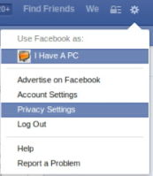 Selecting privacy settings in Facebook