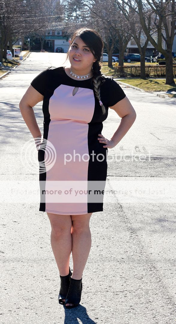 plus size color block dress fatshion plus size fashion toronto canada blogger junarose blazer plus size blogger
