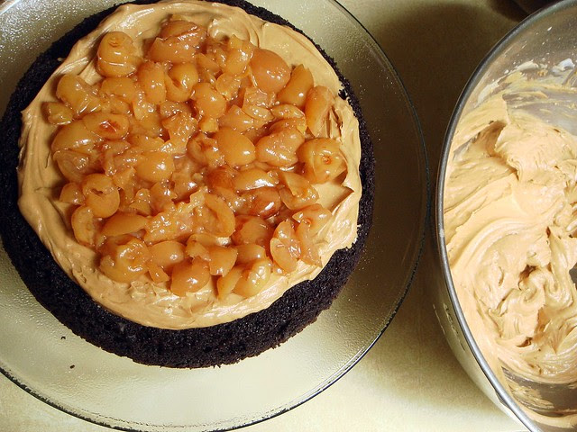 peanut butter & cherry chocolate cake