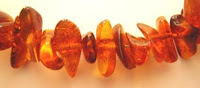 stringed amber necklace Close up of stringed amber necklace