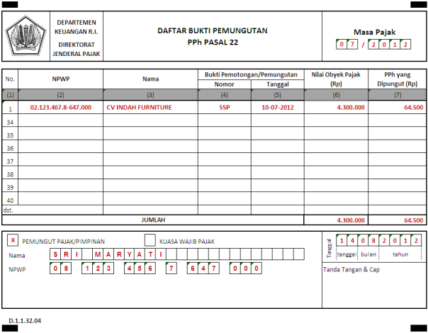 LAMPIRAN PPPH PASAL 22