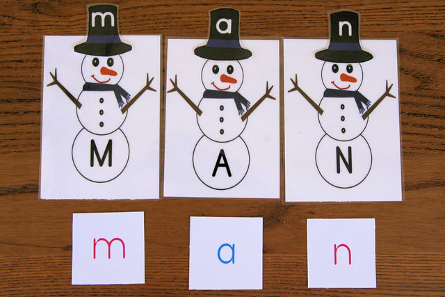 Snowmen/Movable Alphabet Spelling
