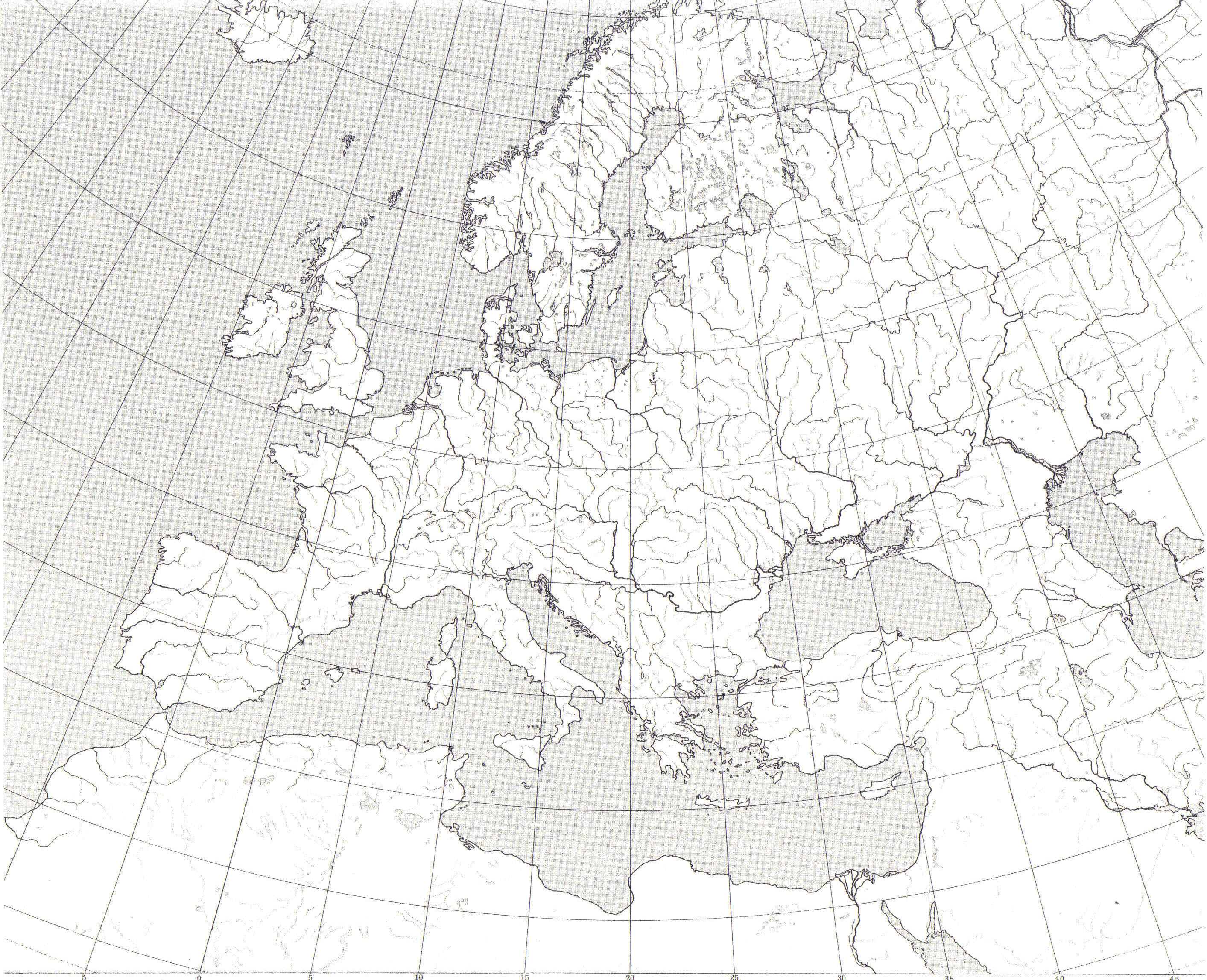 Контурная карта политическая карта европы для печати