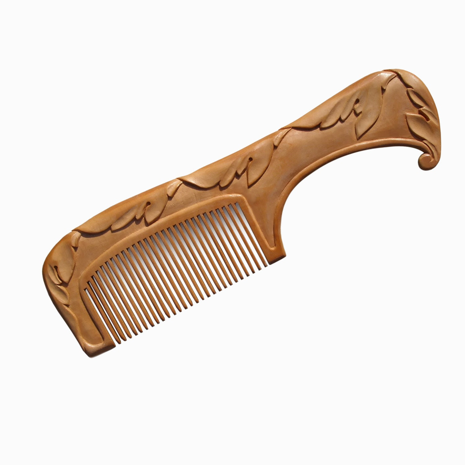 Wood Hair Comb Wooden Hair Combs Hand Wood Carving Hand Carving Wooden Hair Comb MariyaArts - mariya4woodcarving
